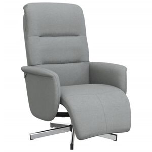 vidaXL Fotoliu rabatabil cu suport de picioare, gri deschis, textil