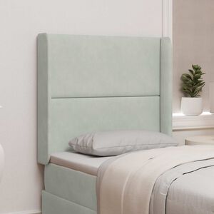 vidaXL Ureche pentru Tăblie Gri deschis 80 x 16 x 4 cm Catifea