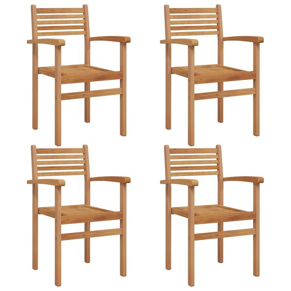 vidaXL Scaune de grădină stivuibile 4 pcs Maro 55.5 x 55.5 x 90 cm