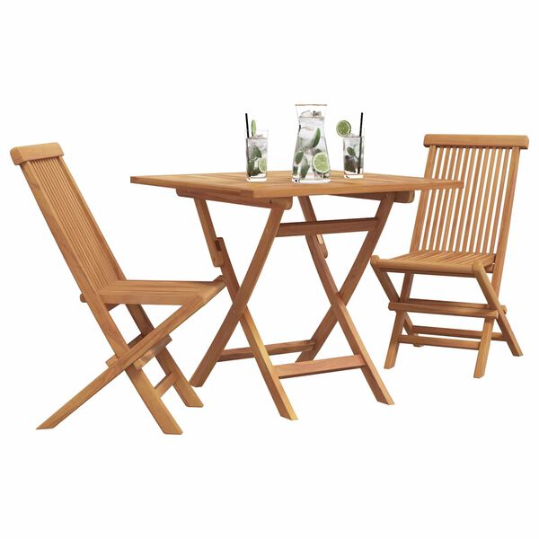 vidaXL Set de masă pentru grădină 3 pcs Maro Lemn Solid de Acacia