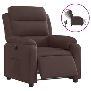 vidaXL Fotoliu rabatabil electric, maro &icirc;nchis, material textil
