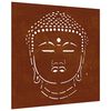 vidaXL Decor perete de grădină 55x55 cm design cap Buddha oțel Corten