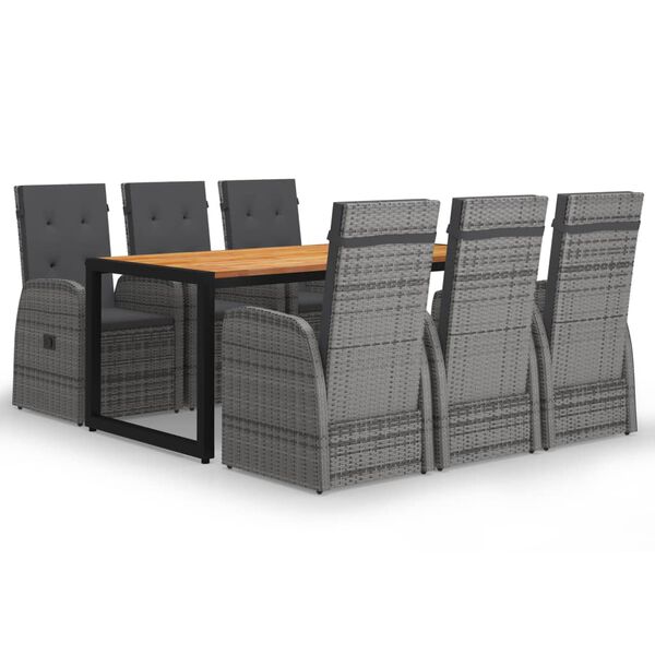 vidaXL Set mobilier pentru grădină, 7 piese, gri