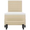 vidaXL Pat cu arcuri cu saltea cu headboard Crem 100 x 200 cm țesătură