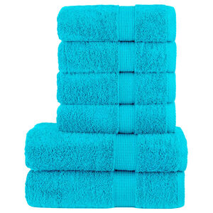 vidaXL Set de prosoape premium SOLUND, 6 piese, turcoaz, 600 g/m&sup2;