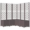 vidaXL Jardinieră de grădină cu spalier, maro, 120x120x136 cm, PP