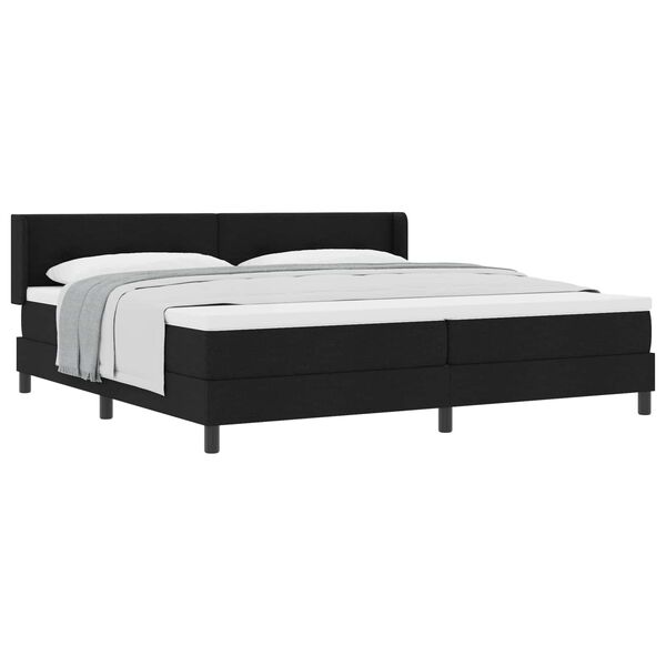 vidaXL Pat boxspring cu saltea cu saltea Negru 200 x 200 cm
