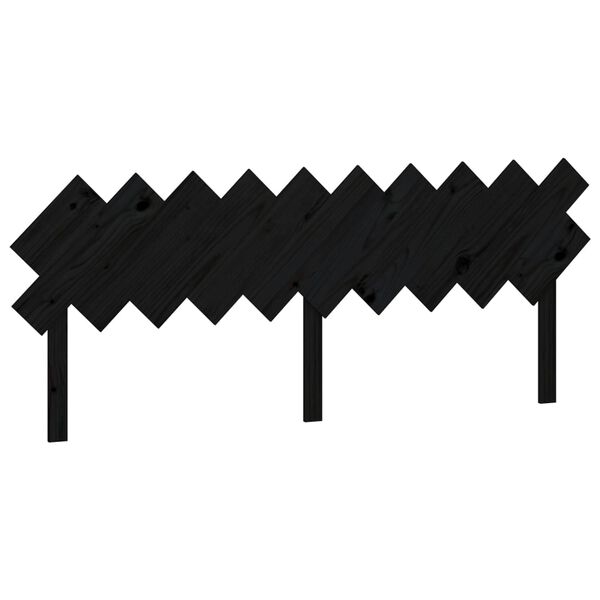 vidaXL Tăblie de pat, negru, 196x3x80,5 cm, lemn masiv de pin