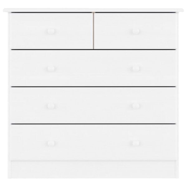 vidaXL Comodă cu sertare ALTA, alb, 77x35x73 cm, lemn masiv de pin