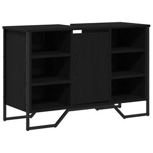 vidaXL Dulap pentru Chiuveta de Baie Stejar Negru 91 x 35 x 60 cm