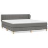vidaXL Pat box spring cu saltea, gri &icirc;nchis, 180x200 cm, textil