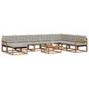 vidaXL Set de canapele de exterior 9 pcs Gri natural și deschis