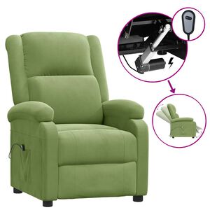 vidaXL Fotoliu rabatabil electric, verde deschis, catifea