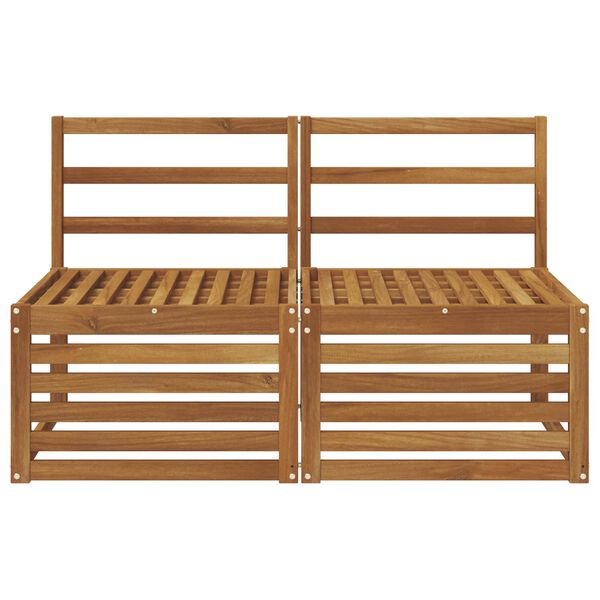 vidaXL 2 Bucată Canapea Medie pentru Exterior Lemn Solid de Acacia