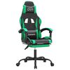 vidaXL Scaun de gaming pivotant/suport picioare negru/verde piele eco