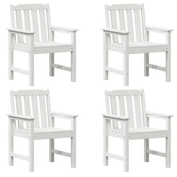 vidaXL Scaun de dining pentru grădină. 4 pcs Alb 65.5 x 55.5 x 88cm