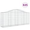 vidaXL Coșuri gabion arcuite 25 buc, 200x30x80/100 cm, fier galvanizat