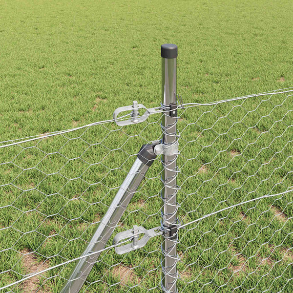 vidaXL St&acirc;lp de gard. Argintiu 100 x 0,4 m (plasă de 36 mm) Oțel