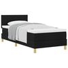 vidaXL Pat cu arcuri cu pernă cu headboard Negru 90 x 190 cm țesătură