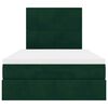 vidaXL Cadru de pat otoman cu saltele, catifea verde &icirc;nchis 120x200cm