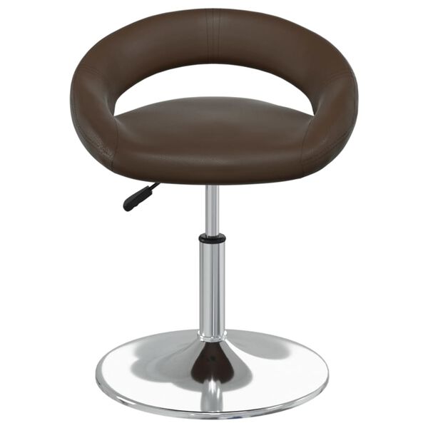 vidaXL Scaune de bucătărie pivotante, 2 buc., maro, piele ecologică