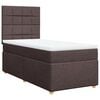 vidaXL Pat box spring cu saltea, maro &icirc;nchis, 90x190 cm, textil