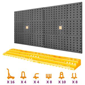 vidaXL Perete pentru unelte, 500x1000 mm, 50 c&acirc;rlige, PP