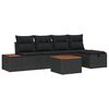 vidaXL Set de canapele pentru grădină 6 buc. Negru poliratan