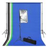 vidaXL Kit studio foto cu fundal și lumină cu softbox