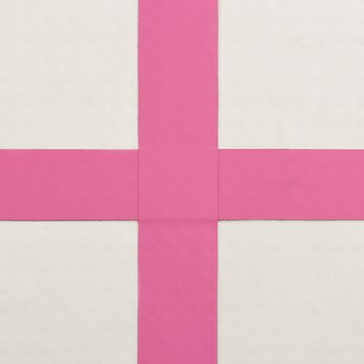 vidaXL Saltea gimnastică gonflabilă cu pompă roz 300x100x15 cm PVC