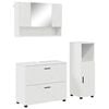vidaXL Set de mobilier pentru baie cu sertar cu raft 3 pcs Alb lucios