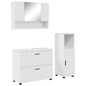vidaXL Set de mobilier pentru baie 3 buc. Alb lucios 76,5 x 35 x 64 cm