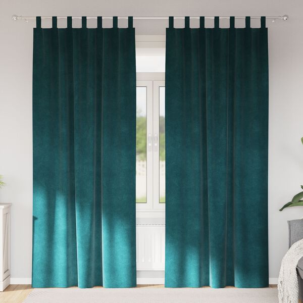 vidaXL Perdele opace 2 pcs Verde închis 140 x 260 cm Catifea