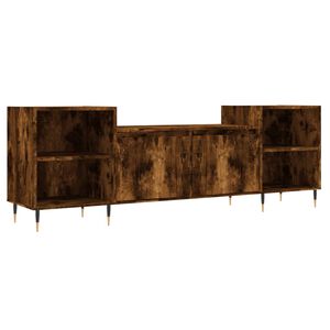 vidaXL Comodă TV, stejar fumuriu, 160x35x55 cm, lemn prelucrat