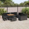 vidaXL Set de canapele pentru grădină 13 pcs Negru Rattan poli