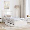 vidaXL Pat cu storage cu headboard Alb 90 x 200 cm Lemn compozit