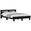 vidaXL Cadru de pat Stejar Negru 140 x 200 cm Lemn prelucrat