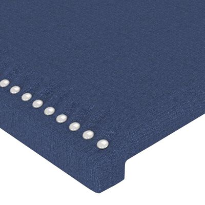 vidaXL Tăblie de pat cu LED, albastru, 80x5x78/88 cm, textil