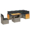 vidaXL Set canapele de grădină, 7 piese, cu perne, gri, poliratan