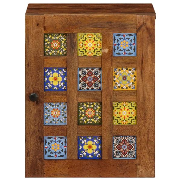 vidaXL Dulap Suspendat pentru Baie cu ușă castan 38 x 33 x 48 cm