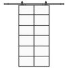 vidaXL Ușă glisantă cu set de feronerie neagră 102x205 cm Sticlă ESG