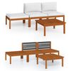 vidaXL Set fotoliu de grădină cu 4 piese și perne, crem, 63x63 cm