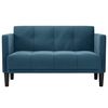 vidaXL Canapea loveseat, albastru, 111 cm, catifea