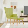 vidaXL Scaun de relaxare cu taburet, verde, textil