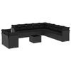 vidaXL Set canapele de grădină, 12 piese, cu perne, negru, poliratan