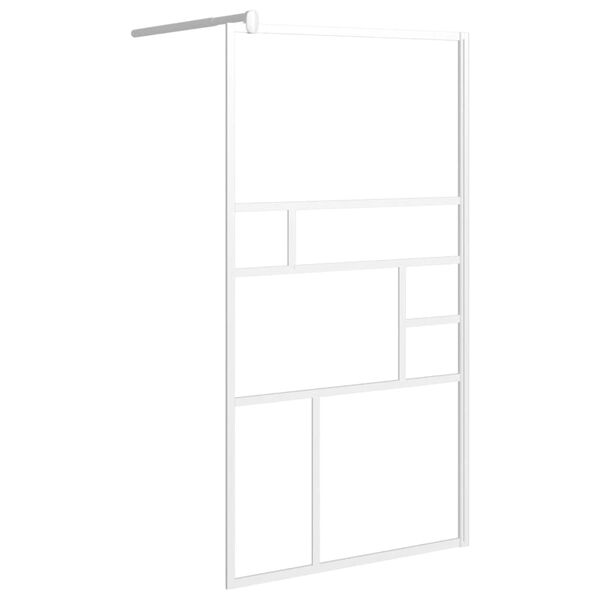 vidaXL Perete pentru cabină de duș walk-in, alb, 100x195cm, sticlă ESG
