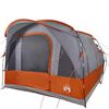 vidaXL Cort de camping tunel 3 persoane, gri/portocaliu, impermeabil