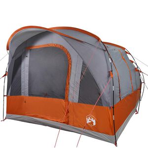 vidaXL Cort de camping tunel 3 persoane, gri/portocaliu, impermeabil
