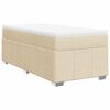 vidaXL Pat box spring cu saltea, crem, 100x200 cm, textil