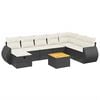 vidaXL Set mobilier de grădină cu perne, 9 piese, negru, poliratan